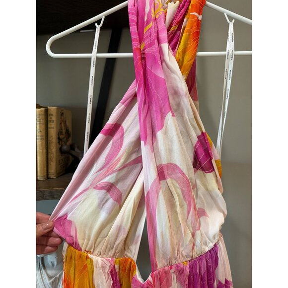 retrofete Ina Chiffon Maxi Dress Bianco Primavera Womens Size Medium - Picture 8 of 13